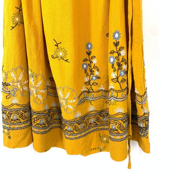 Loft Outlet Boho Sleeveless Dress Womens Size Small Golden Yellow Floral Print - Picture 4 of 6